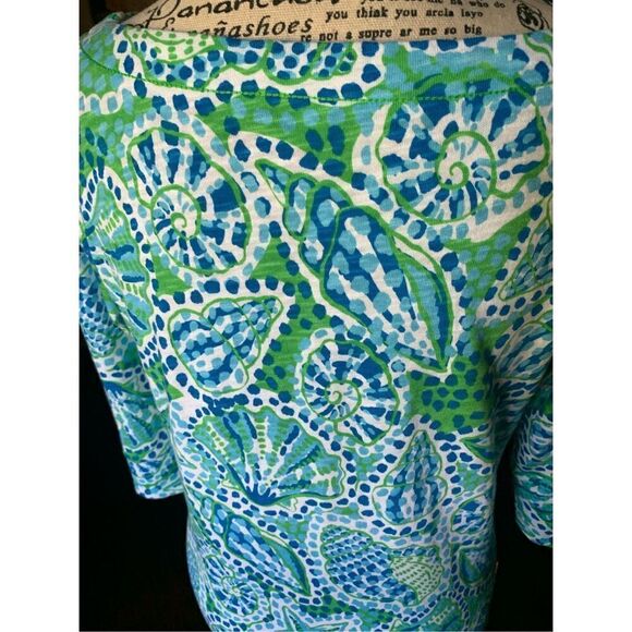 Hatley Small Summer Green & Blue Sea Shell Dress - Picture 5 of 7